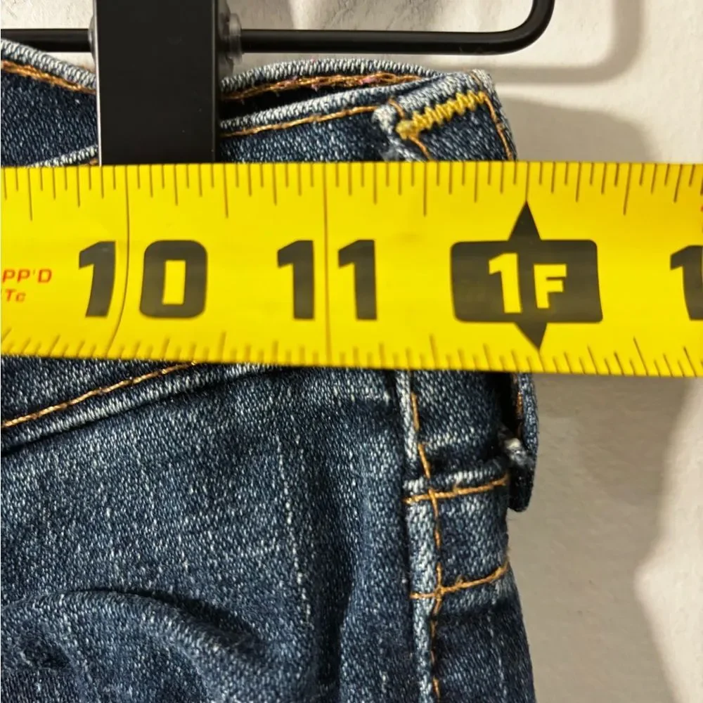 True Religion Kids Skinny Dark Wash Jeans size 7 Logo Horseshoe EUC